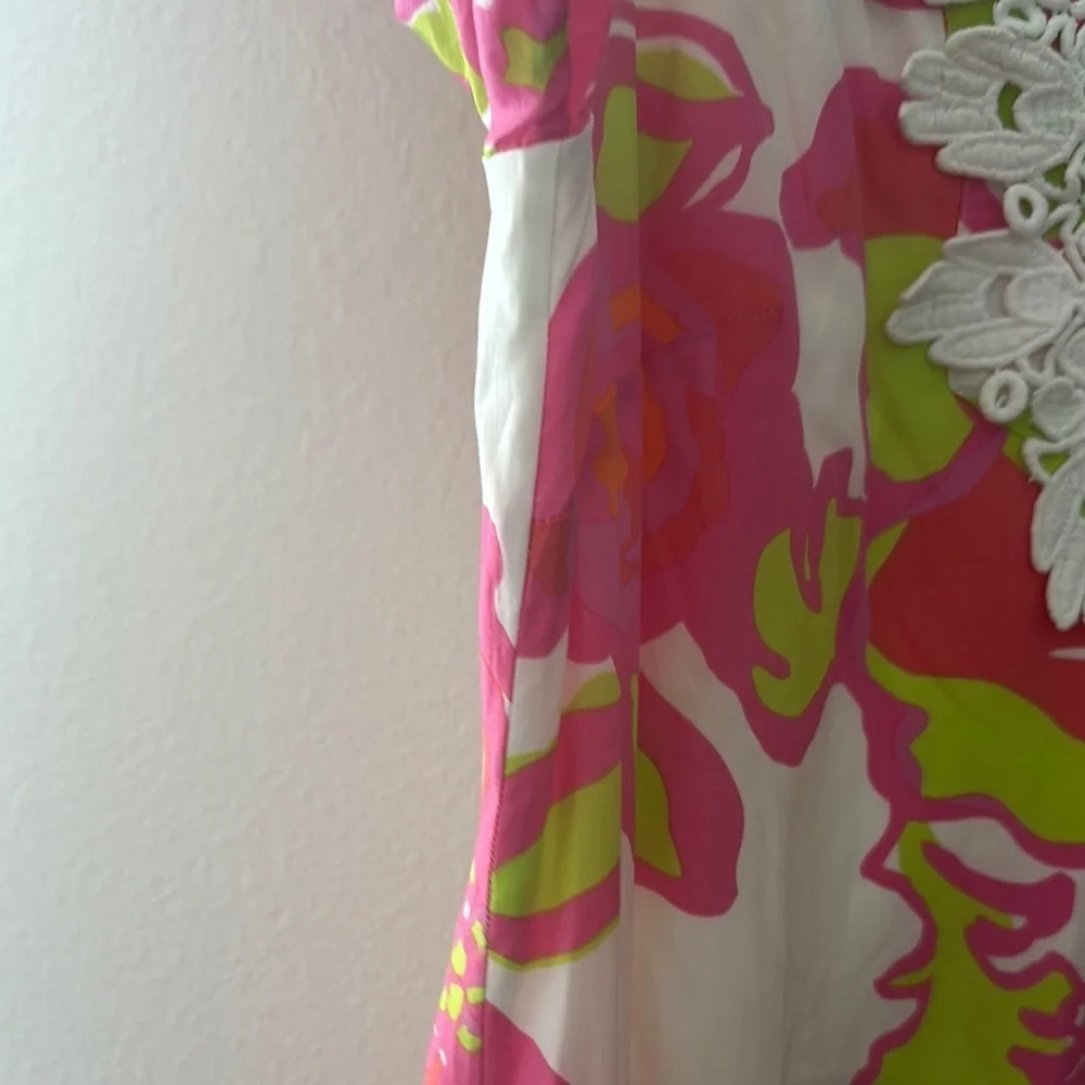 Floral Dress with Lace Trim